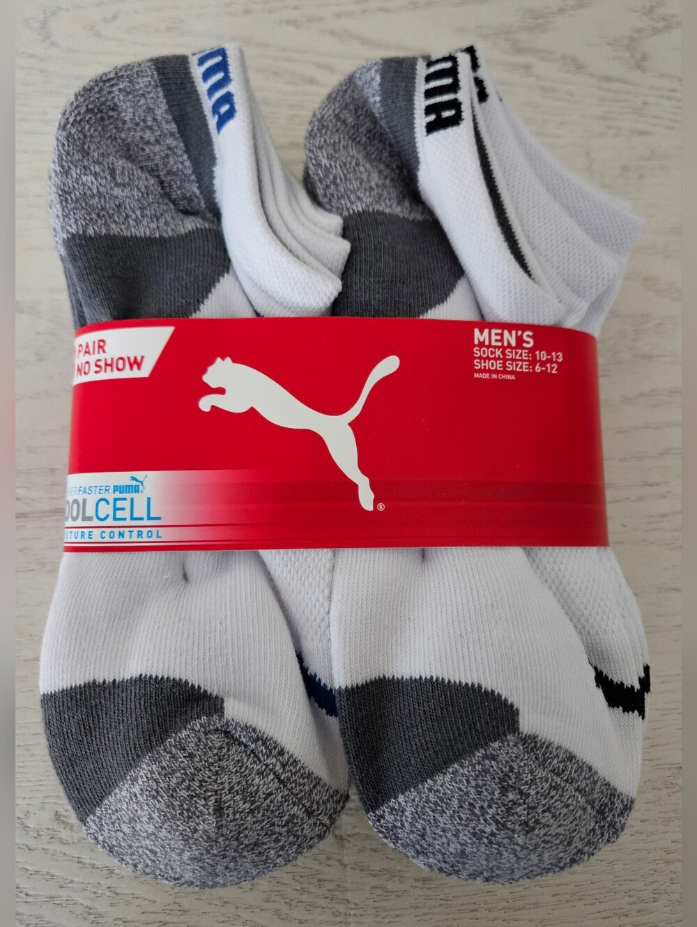 8 Pair No Show Socks Men's Shoe Size 6-12 Cool Cell Moisture Control NWT
